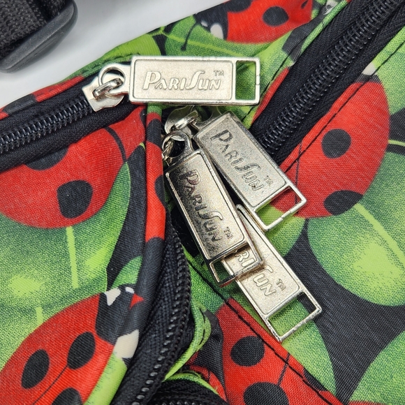 Large Ladybug Leaf Print Fanny Pack Crossbody Bum Bag Vintage 90s Pa - Picture 2 of 12